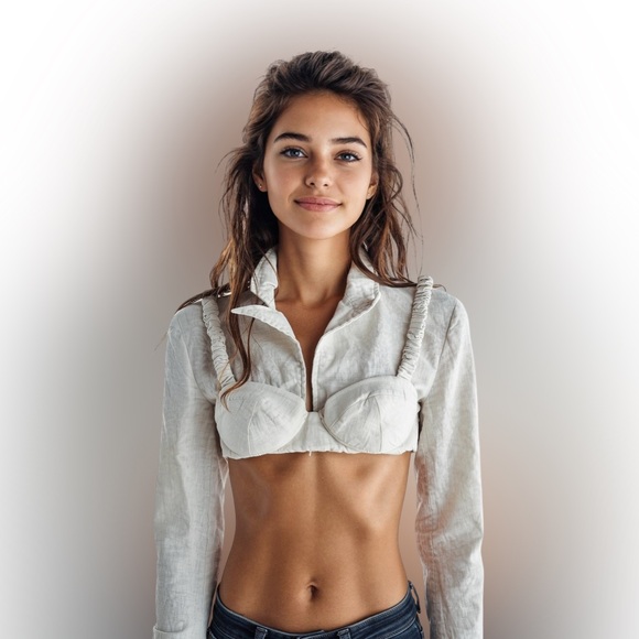 Mistress Rocks Tops - Mistress Rocks linen bustier cropped jacket top XS